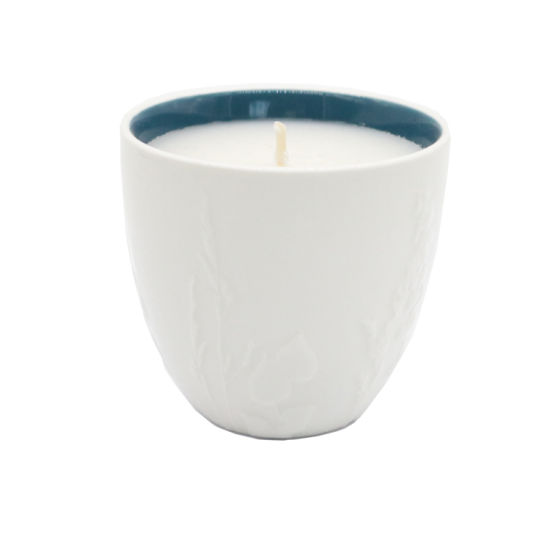 White Ceramic Scented Candle with Sprayed for Home Decor and Festival