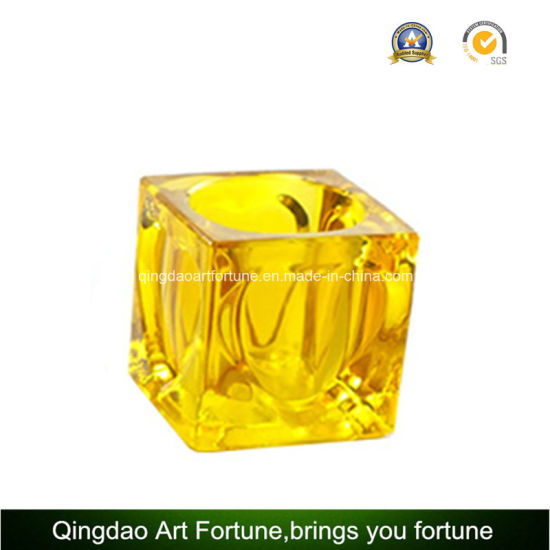 Colorful Glass Cube Tealight Holder