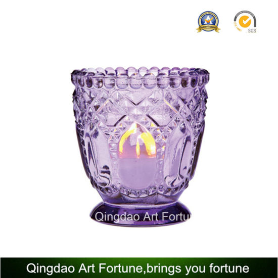 Votive Glass Holder with Wording for Tealight and Votive Candle