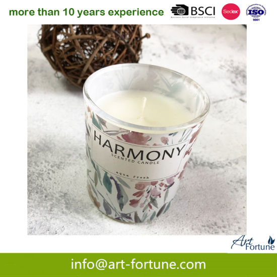 Inner Sprayed Glass Candle with Spot Foil Decal for Home Decoration