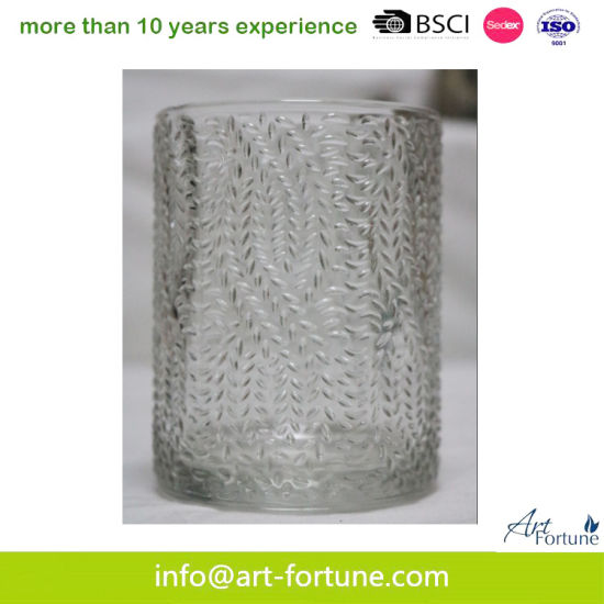 Ribbed Fluted Glass Holder for Home Decor