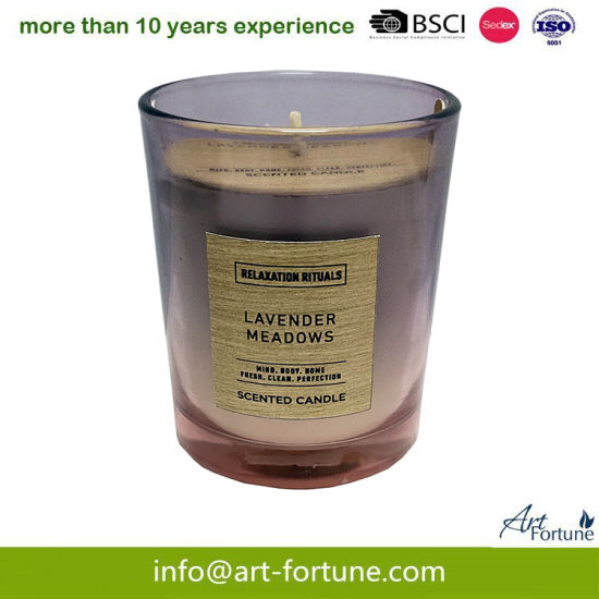 180g Hot Sale Frosted Fragrance Scented Glass Jar Candle with Lavender Meadows