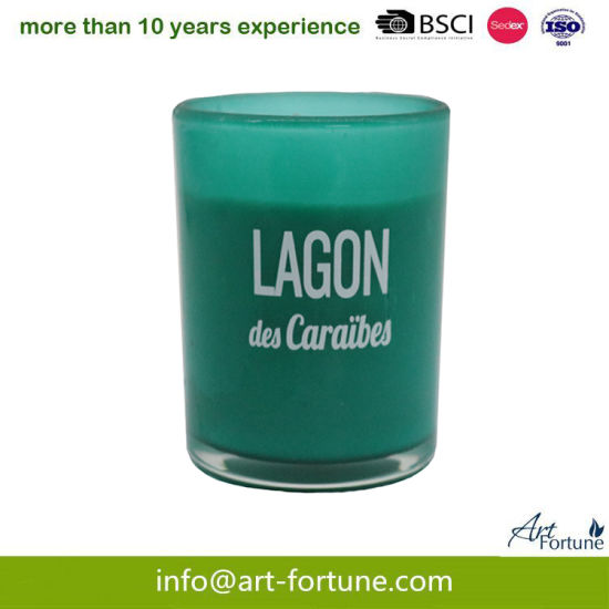 4.5oz Green Frosted Scented Glass Candle for Gift