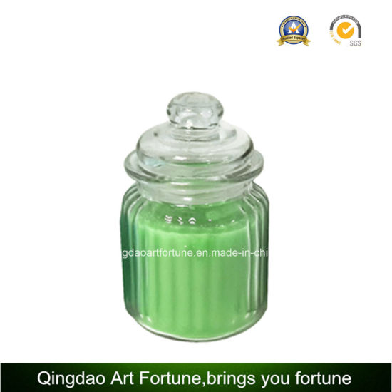 Wax Filled Glass Jar Candle with Glass Lid