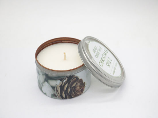 8*5cm Tin Candle with Color Label for Home Decor