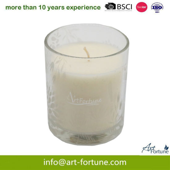 Glass Scented Candle with Solid Spray for Home Decor