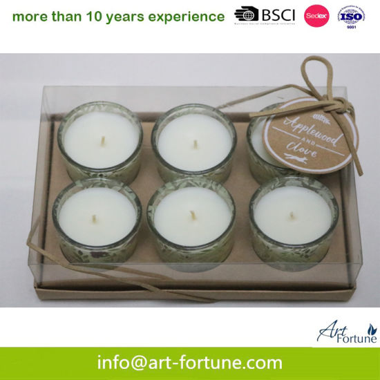 Set of 4 Glass Jar Candle in Gift Box for Home Decor