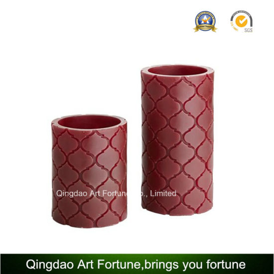 Flameless Wax Candle with Carved Design CE, RoHS Ceftificated