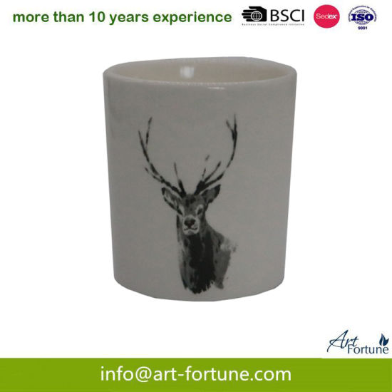 4.5oz Ceramic Scented Candle with Paper Decal for Party
