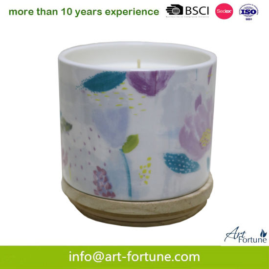 150g Ceramic Candle with Wooden Lid for Mother`S Day