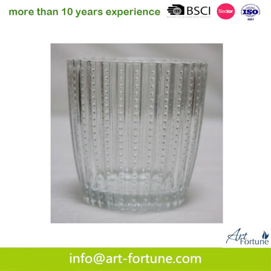 Ribbed Fluted Glass Holder for Home Decor
