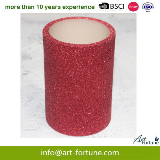 Flameless LED Candle with Red Decoration for Home Decor