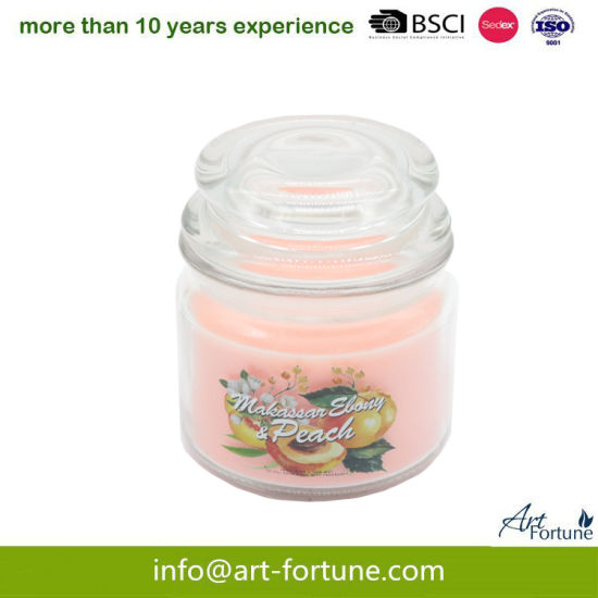 6*8cm Printed Yankee Glass Jar Candle for Home Decor