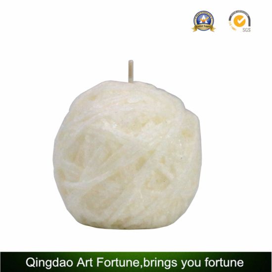 Carved Ball Shape Candle with Embossed Texture Pattern for Home Decoration