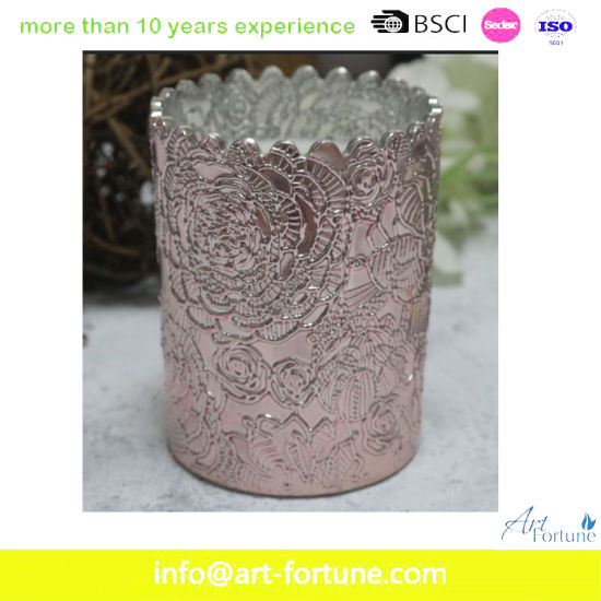High Quality Glass Candle with Color Coating for Home Decor