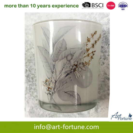 Scented Glass Candle with Spot Decal for Home Decoration