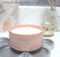 Pink Ceramic Cup Scented Candle with 3 Wicks with Silkscreen for Home Decor