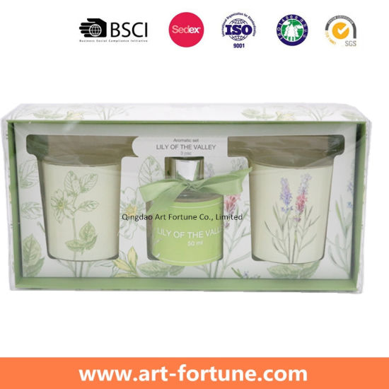 Set of 2 Fragrance Diffuser with Rattan Sticks and Custom Label in Gift Box for Home