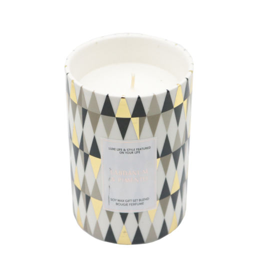 5oz Scent Ceramic Candle with Pattern for Home Decor