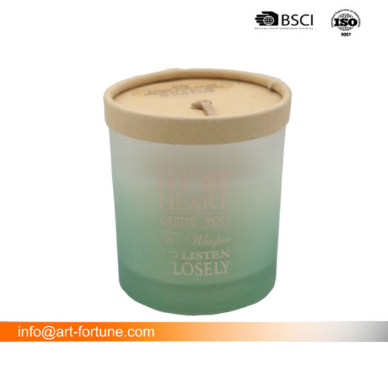 Scented Candle in Spray Color and Silkscreen Glass for Home Decro