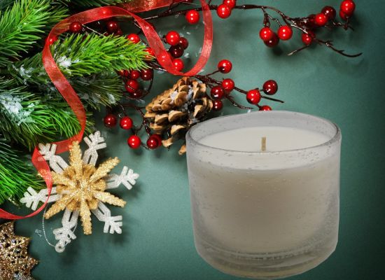 Bubbles Glass Holder Melt Wax with Wick Candle