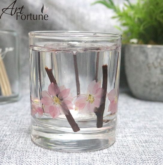 Customizable High-Quality Glass Candle with Jelly Wax and Dry Flowers