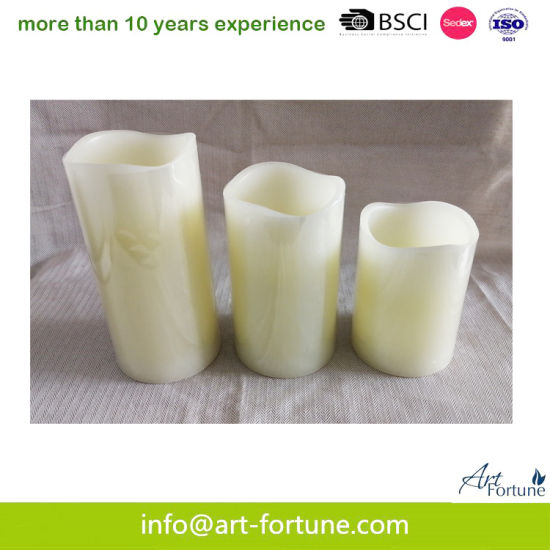 3pk LED Wax Pillar Candle in Assorted Height