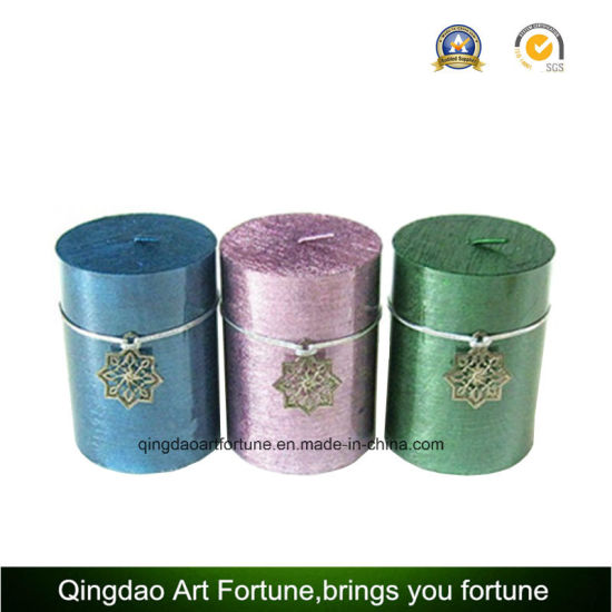 Carved Pillar Candle with Debossed Pattern for Home Decoration Supplier