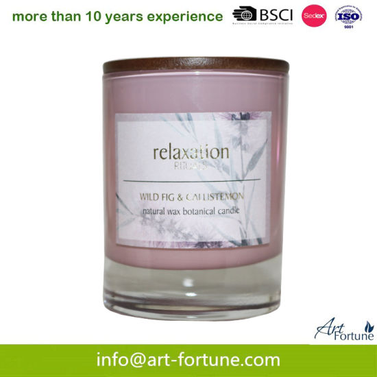 8oz Scented Candle with Wood Lid for Home Decor