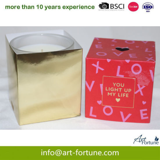 Valentine`S Day Glass Candle with Gift Box