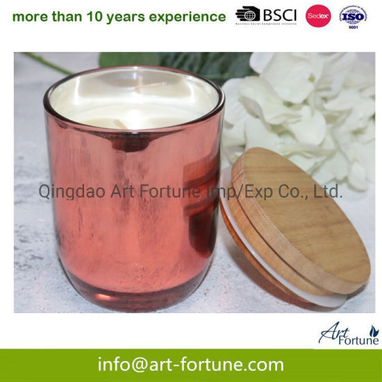 Soy Wax Glass Jar Candle with Wooden Lid for Home Decor