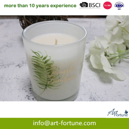 Inner Sprayed Glass Candle with Spot Foil Decal for Home Decoration