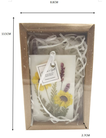 Home Rectangle Wax Melt with Petals in Exquisite Box Packaging