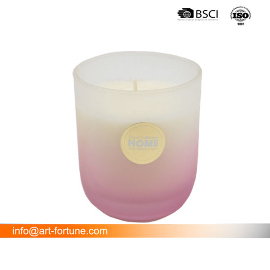 Scented Glass Jar Candle with Color Change Spray and Color Label for Home Decro