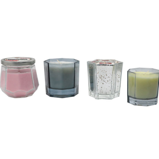 Star Shaped Scent Glass Candle with Electroplate and Mercury for Home Decor