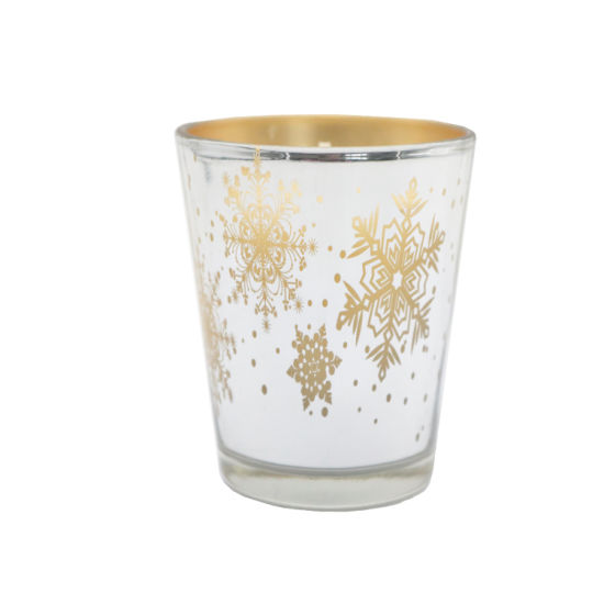 Votive Glass Candle with Electroplate for Home Decor