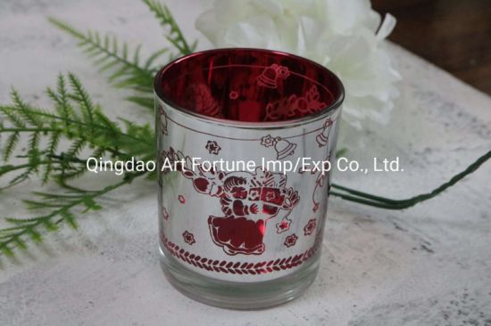 8*9cm Scent Glass Jar Candle with Frosted Glass Holder and Top Xmas Star Shape Chunk for Home Decor