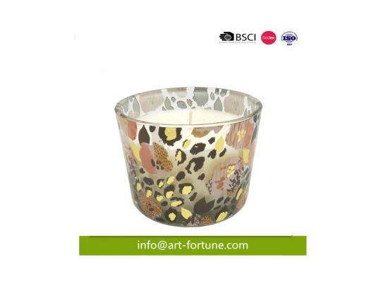 Wholesale Natural Soy Wax Customized Glass Scented Candle with Decal Paper