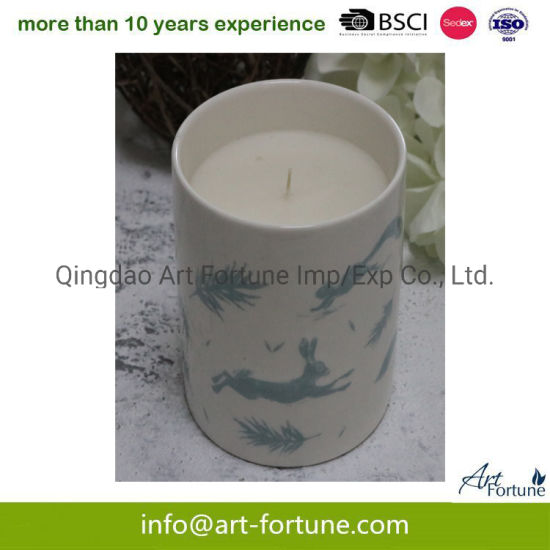 Decorative Ceramic Candle with Decal Paper