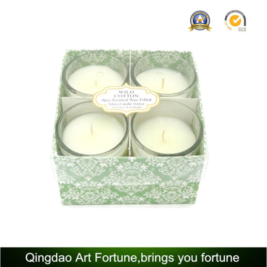 Hot Sale 4 Pk Fragrance Scented Glass Votive Candles for Home Decor and Gift Promotion