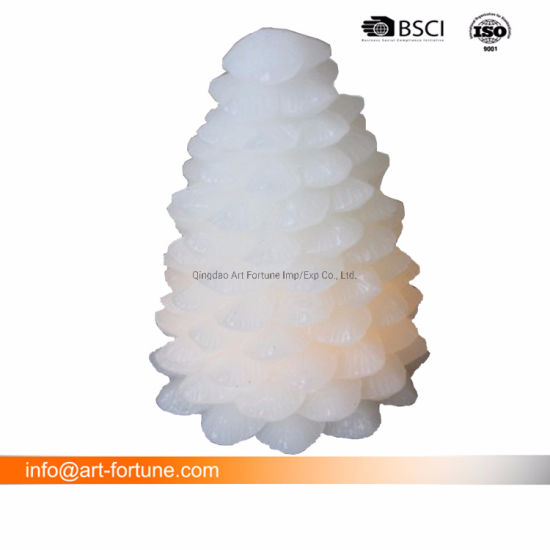 Flameless Real Wax LED Candle with Shell Inside for Home Decor