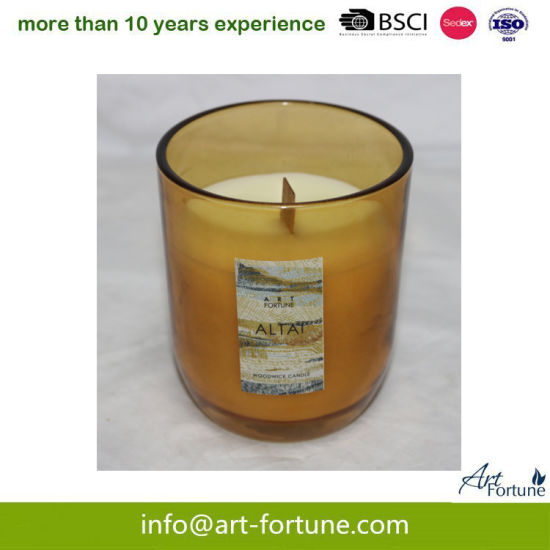160g Wooden Wick Glass Jar Candle with External Box