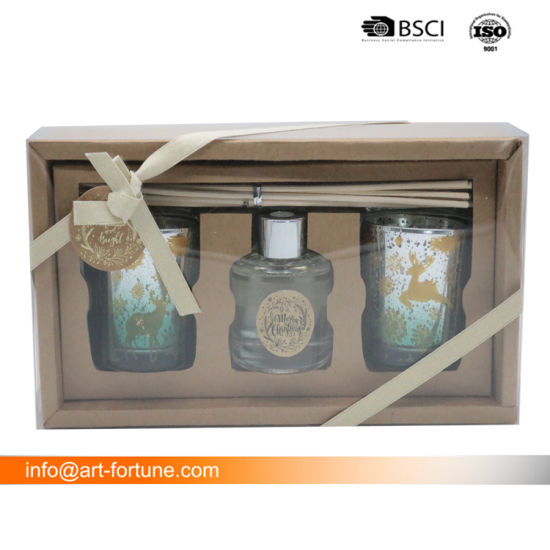 Scent Candle and Reed Diffuser in Gift Box for Home Decor and Gift